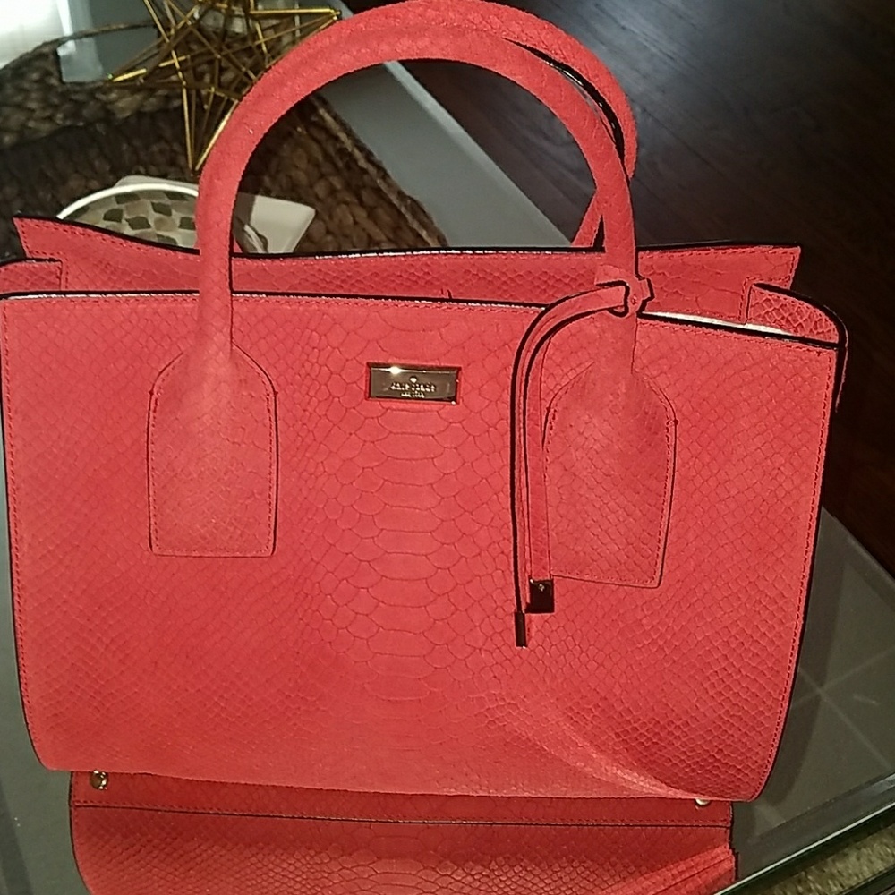 AUTHENTIC BRAND NEW KATE SPADE RED SUEDE TOTE